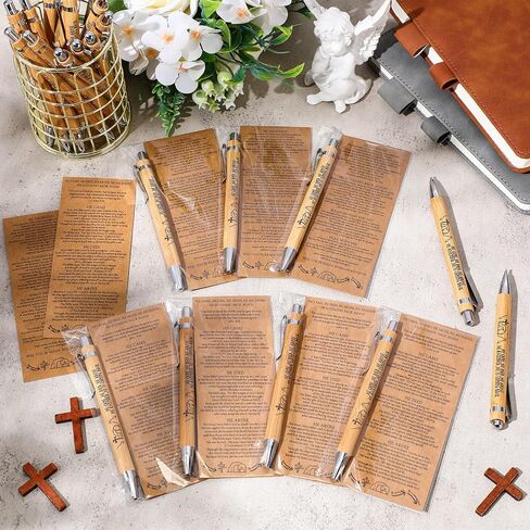 100 Sets Church Bible Verse Gifts Bulk Christian Bookmarks Religious Bamboo Pens with Black Ink Gifts for Grandparent Day Bible Set Church Activities Journal Writing in Saudi Arabia