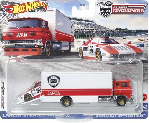 Hot Wheels Car Culture Team Transport Lancia Stratos Group 5 & Sakura Sprinter Diecast Car in Saudi Arabia