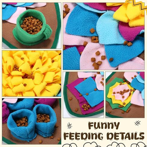 حصيرة Snuffle for Dogs Cats 18.8 × 18.8 بوصة شم تفاعلية حصيرة مع 2 حزمة كرات للجرى الصغيرة والمتوسطة ، يشجع مهارات البحث الطبيعية والتدريب وإصدار الإجهاد in Saudi Arabia