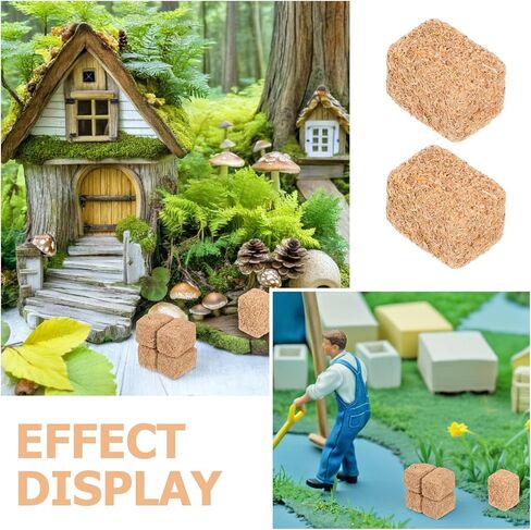 4pcs Miniature Stackable Haystack Decor, Mini Realistic Hay Bales, 1.18 x 0.78 x 0.78 Inch, for Farm Models, Dollhouse, DIY Crafts, Tabletop Centerpieces in Saudi Arabia