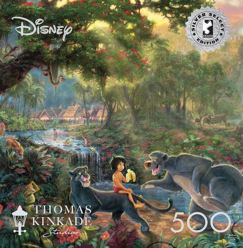 Ceaco - Silver Select - Disney - The Jungle Book - 500 قطعة لغز - لغز صعب مثالي لليالي اللعبة - الحجم النهائي هو 21.25 × 15 in Saudi Arabia