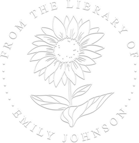 Sunflower Book Embosser Personalized, Book Stamp Flower, Book Embosser Stamp Cottagecore, Customized Book Stamp, Library Stamp Personalized, From The Library Of Custom Stamp, 1.5 x 1.5 inches in Saudi Arabia