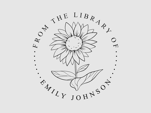 Sunflower Book Embosser Personalized, Book Stamp Flower, Book Embosser Stamp Cottagecore, Customized Book Stamp, Library Stamp Personalized, From The Library Of Custom Stamp, 1.5 x 1.5 inches in Saudi Arabia