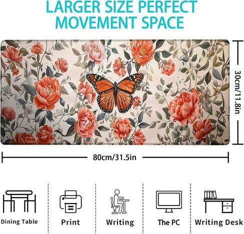 Dinosaur Theme Gaming Mouse Pad, Mouse Pad, Desk Mat, Non-Slip Rubber Base MousePads for Computers Laptop Office School Home Accessories Decor Gifts 31.5" x 11.8" in Kuwait