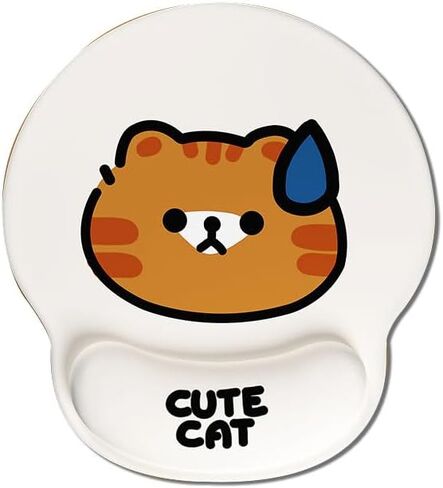 لوحة ماوس ضفدع لطيف مع دعم راحة المعصم ، والتصميم المريح ، والأبيض والأخضر (CAT) in Kuwait