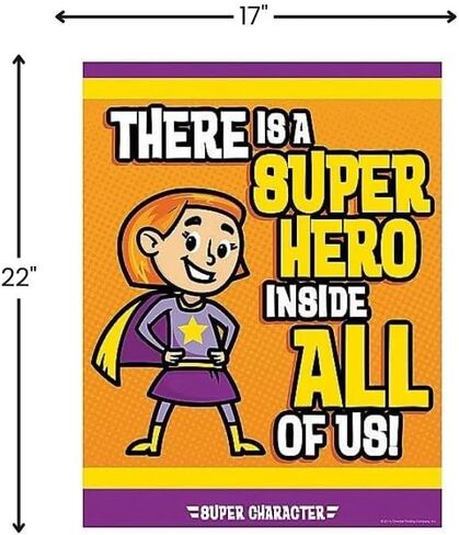 Fun Express Superhero Character Poster Set - 6 Pieces - Educational And Learning Activities For Kids in Saudi Arabia