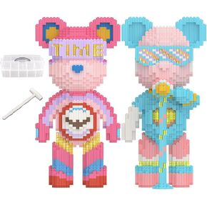 Bear Building Blocks with Organizer Bins (4500PCS), Fluorescent Bricks & Stroage Drawer, Gift for Adults & Kids, Ideal for Home & Office Decor, QR Code User Manual, 8884 in Saudi Arabia