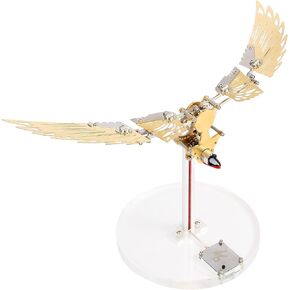 مجموعة الأجنحة المعدنية ثلاثية الأبعاد - أجنحة محاكاة حيوية ميكانيكية مع محرك صغير ، ونحت حركي DIY للبالغين ، والحرفية الكهربائية الدقيقة وهدية نموذجية متداخلة （Golden） in Kuwait