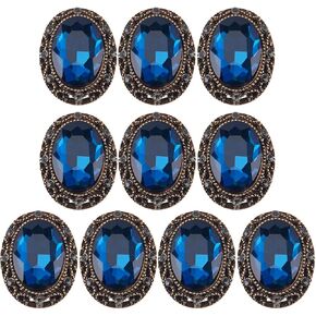 GorgeCraft 10pcs كاملة البيضاوي قطع الزركون الزركون وحجر الراين الخمر النحاس هول جوفاء المعادن أزرار المعطف in Kuwait