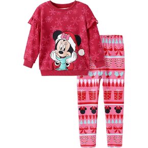 Disney Frozen Minnie Mouse Stitch Princess Fall Toddler Girl Outfit 2 Piece Girl Clothes Long Sleeve Sweatshirt and Leggings in Kuwait