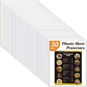 CUTHOLLOW 30 Pack Clear Plastic Sleeves for Paper, 9" x 11.5" Hard Waterptoof Rigid Print Protectors for Page, Sheet, Document, Photo, Magazine Collector and Birth Certificate on Office Home in Saudi Arabia