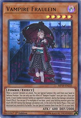 Yu-Gi-Oh! - Vampire Fraulein - MP19-EN235 - Ultra Rare - 1st Edition - 2019 Gold Sarcophagus Tin Mega Pack in Saudi Arabia