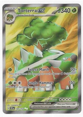 Pokemon - Torterra Ex 185/162 - القوى الزمنية - الفن الكامل - بطاقة رقائق هولو نادرة للغاية in Saudi Arabia