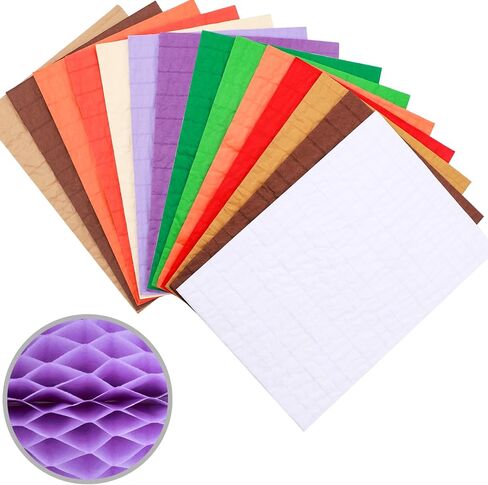 14 عبوات قرص قرص العسل منصات الحرف اليدوية لـ DIY 3D Craft و POT-UP ، وسادة ورق أنسجة قرص العسل لتزيين صناعة البطاقات ، والألوان المتنوعة 30 طبقة ميني 2 سم غراء (8.3 × 5.8 بوصة) in Kuwait
