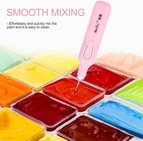 EXCEART Electric Gouache Paint Mixer - Handheld Pigment Stirrer for Art Painting, Quick and Even Color Mixing, Pink in Saudi Arabia