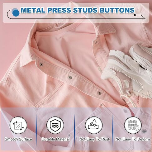uxcell 50 Sets Sew-on Snap Buttons, 15 mm Metal Invisible Press Studs Buttons, Brass Sewing Snap Fasteners for Fabric Clothing DIY Crafts (Bronze) in Saudi Arabia