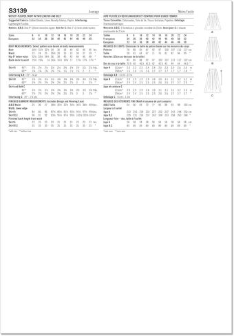 Simplicity SS3139U5 Misses' High-Waisted Pleated Skirt Sewing Pattern Packet, Design Code S3139, Sizes 16-18-20-22-24 in Saudi Arabia
