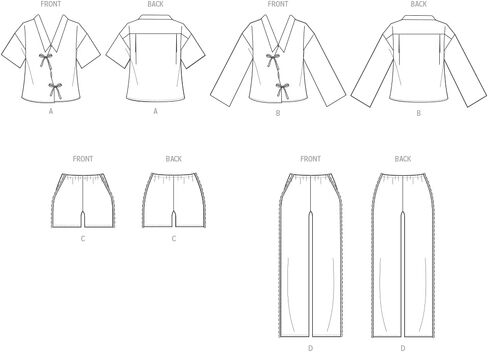 McCall's M8612AA Misses' Pajama Shirt and Shorts Sewing Pattern Packet, Design Code M8612, Sizes XS-S-M-L-XL in Saudi Arabia