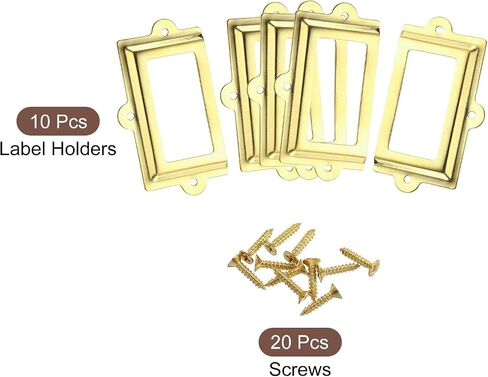 uxcell Label Holders, 107x60mm 10Pcs 3 Hole File Name Card Tag Label Holder Frame for Office Library Drawer Cabinet Shelves, White in Saudi Arabia