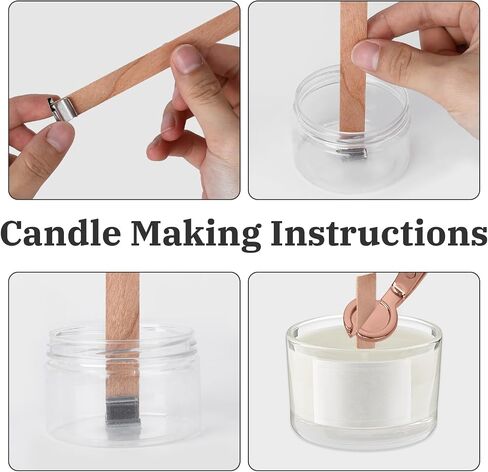 100 PCS Thickened Wood Wicks for Candles Making with Wick Trimmer & Iron Bases-0.5 × 5.1in, Naturally Smokeless Candle Wicks Naturally Smokeless for Long Lasting(Round Base) in Saudi Arabia