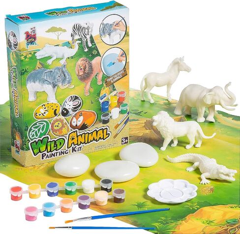 Fun Express DIY Wild Animal Scultpure Painting Kit, All in One Kids Craft Kit, Birthday and Everday Gifts, Great for Creative Acitivity for Home and School in Saudi Arabia