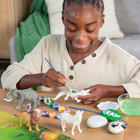 Fun Express DIY Wild Animal Scultpure Painting Kit, All in One Kids Craft Kit, Birthday and Everday Gifts, Great for Creative Acitivity for Home and School in Saudi Arabia