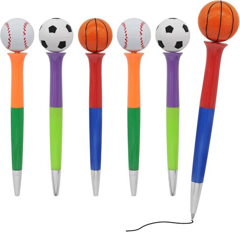 Fidget Pen Set with Rotating Balls, 6 Pack, Stress Relief Pens for Students and Adults (Baseball) in Saudi Arabia