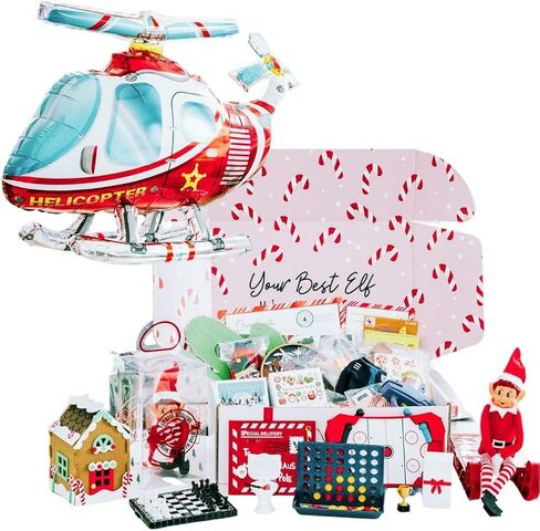 2025 elf Kit - 24 Day elf kit for Christmas Holiday Countdown ، Props Elf Props ، أنشطة ماكرة ، ألعاب ، أذى ، ملابس ، و KIT ANTICS 1 KID in Saudi Arabia