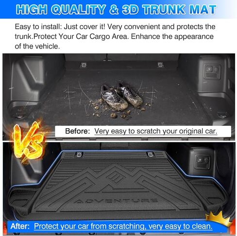 Cartist Cargo Liner متوافق مع 2020-2024 Mercedes-Benz GLE Class 5 Passenger لجميع الأحوال الجوية سجادة صندوق السيارة الخلفي ثلاثية الأبعاد مقاومة للماء باللون الأسود TPE in Saudi Arabia