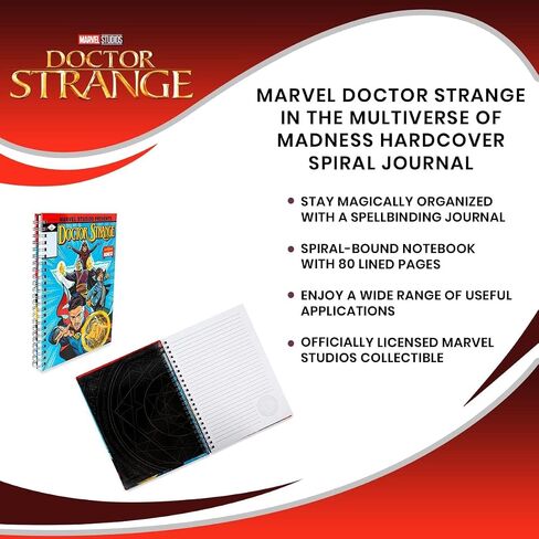 Marvel Studios Doctor Strange in the Multiverse of Madness Hard Cover Notebook | Bound Sketchbook Journal ، Notepad مع ورق مبطن ، كتابة مذكرات السفر | اللوازم المدرسية للكلية ، الأعمال in Saudi Arabia