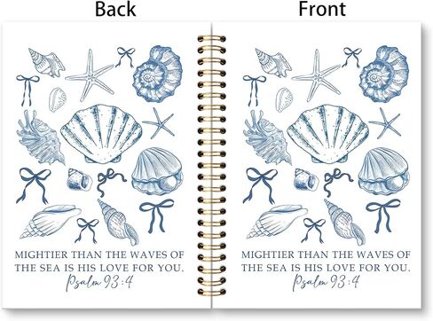 huester Christian Beach Notebook Journal, Psalm 93:4 Bible Scripture Journal for Women, Coquette Blue Bow Preppy Beach Notebooks for Note Taking, Bible Verse Hardcover Spiral Notebook, 5.5x8.3 Inch in Saudi Arabia