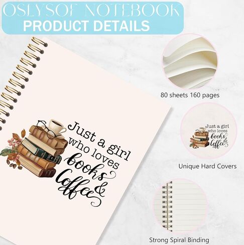 Oslysof Vintage Book Reader Noteboor ، مجلة Gifts Gifts Journal for Women ، مجرد فتاة تحب الكتب وأجهزة الكمبيوتر المحمولة لأخذ الملاحظات ، وهدايا أمين المكتبة ، 5.5 × 8.3 بوصة مع 164 صفحة in Saudi Arabia