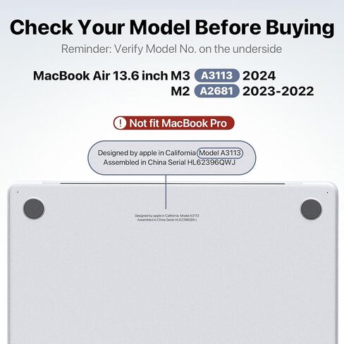 متوافق مع MacBook Air 13.6 بوصة Case M4 M3 M2 2025-2022 النموذج النموذج A3113 A2681 A3240 ، قشرة صلبة خيالية للهواء Macbook 13 بوصة ، وردي ، يونيكورن in Kuwait