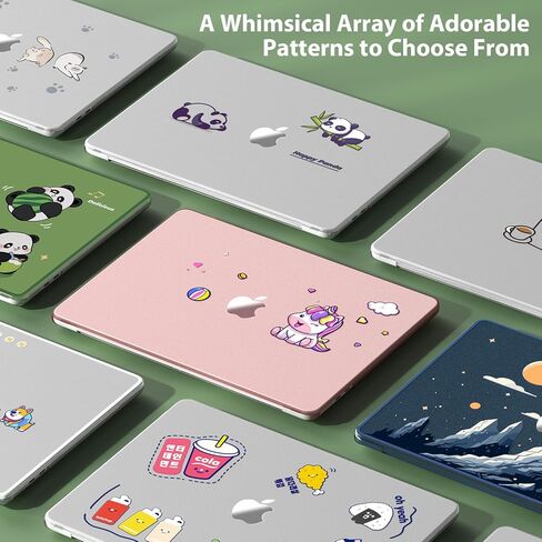متوافق مع MacBook Air 13.6 بوصة Case M4 M3 M2 2025-2022 النموذج النموذج A3113 A2681 A3240 ، قشرة صلبة خيالية للهواء Macbook 13 بوصة ، وردي ، يونيكورن in Kuwait