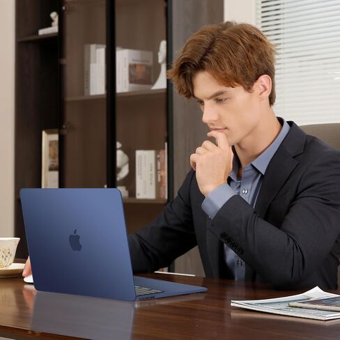 Moseso متوافق مع MacBook Air Case 13 Inch Case 2025-2022 M4 A3240 M3 A3113 M2 A2681 ، غلاف القذيفة الصلبة والوحة المفاتيح وغطاء الشاشة ونوع C & SILICONE غطاء مفاتيح مرفوع للأظافر الطويلة والأزرق الأزرق in Saudi Arabia
