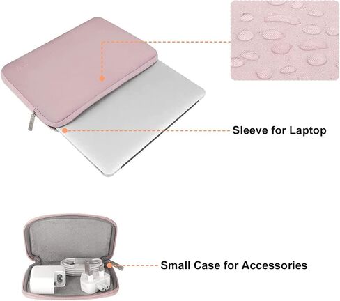 MOSISO Plastic Hard Shell&Neoprene Laptop Sleeve Bag&Keyboard Cover&Screen Protector&Storage Bag Compatible with MacBook Air 13 inch 2022-2018 Release A2337 M1 A2179 A1932, Pink in Saudi Arabia