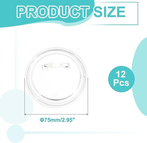 meccanixity 12pcs أزرار فارغة أزرار دبوس صانع الأزرار خياطة أكريليك واضحة 1 بوصة لصورة الحرف اليدوية ، دبوس على الملابس ، القبعات ، الأزرار ، أزرار الدائرة in Saudi Arabia