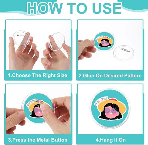 meccanixity 12pcs أزرار فارغة أزرار دبوس صانع الأزرار خياطة أكريليك واضحة 1 بوصة لصورة الحرف اليدوية ، دبوس على الملابس ، القبعات ، الأزرار ، أزرار الدائرة in Saudi Arabia