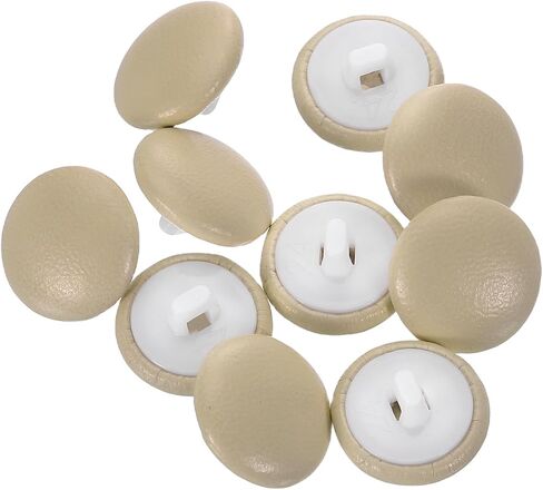 Harfington 25pcs Pu Leather Covertons 15mm قطرها جولة بلاستيك أزرار خياطة بديل للملحقات DIY الزخرفة ، بني in Saudi Arabia