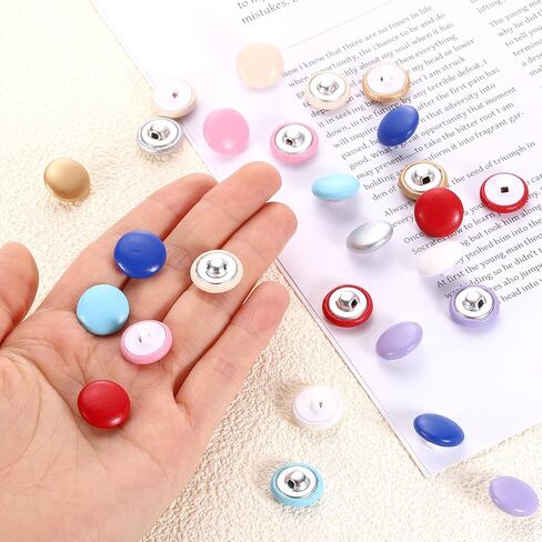 Harfington 25pcs Pu Leather Covertons 15mm قطرها جولة بلاستيك أزرار خياطة بديل للملحقات DIY الزخرفة ، بني in Saudi Arabia