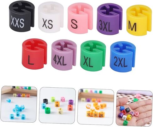 90pcs علامات بلاستيكية لمجموعة تشكيلة شماعات الملابس مع مقاطع بلاستيكية ترميز اللون من تنظيم خزانة الملابس وعرض البيع بالتجزئة لون عشوائي in Kuwait