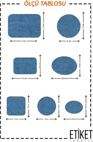 Iron-On Denim Shapes Patch Set for Jeans Durable Repair and Decorative Patches for Denim - Easy No Sew Fabric Applique (Dark Blue) in Kuwait