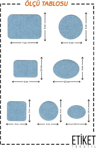 Iron-On Denim Shapes Patch Set for Jeans Durable Repair and Decorative Patches for Denim - Easy No Sew Fabric Applique (Dark Blue) in Kuwait