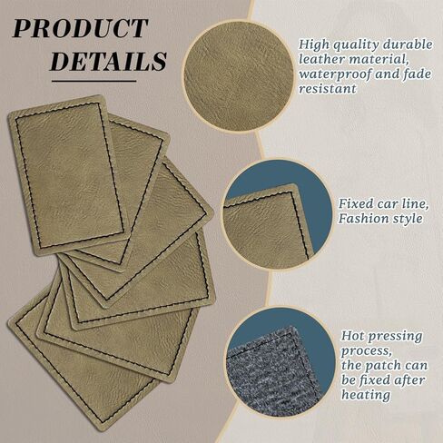 Blank Leather Patch Small Rectangular (Grey), Custom in Saudi Arabia