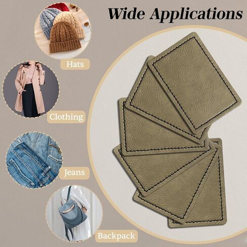 Blank Leather Patch Small Rectangular (Grey), Custom in Saudi Arabia