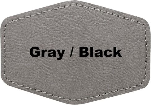 3.5 "× 2.5" مسدس فارغ بقعة جلدية لا يمكن أن تكون قابلة للياسون مع بقع جلدية فو في القبعات لإصلاح النسيج المخصص خياطة لوازم الليزر (أسود/فضية ، 50) in Kuwait