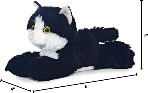 Aurora® رائعتين Mini Flopsie ™ Maynard ™ Stuffed Animal - سهولة مرحة - رفاق الخالدة - الأسود 8 بوصات in Saudi Arabia