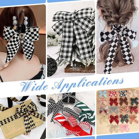 AHANDMaker 27 ياردة شريط فحص أبيض وأسود ، 3/4 بوصة سباق السيارة تحت عنوان GROSGRAIN شريط ، شريط Grosgrain مع نمط كلاسيكي المتقلب ل DIY ، حفلة سباق والهدية الديكور in Kuwait