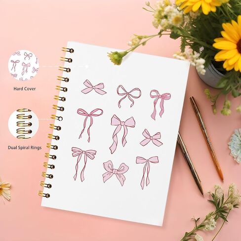 Szere Coquette Pink Bow Notebook Journals ، Bow Notebook Journal Gifts for Teen Girl ، Notebook Journal for Office Office School School Teacher ، Hardcover Spiral Notebook 5.5x8.3 in Saudi Arabia