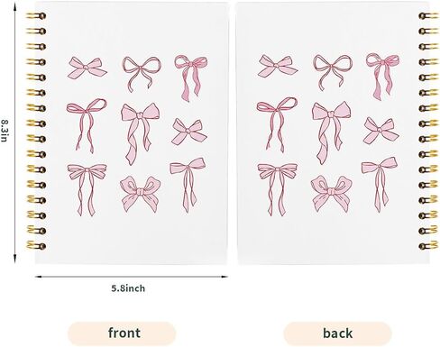 Szere Coquette Pink Bow Notebook Journals ، Bow Notebook Journal Gifts for Teen Girl ، Notebook Journal for Office Office School School Teacher ، Hardcover Spiral Notebook 5.5x8.3 in Saudi Arabia